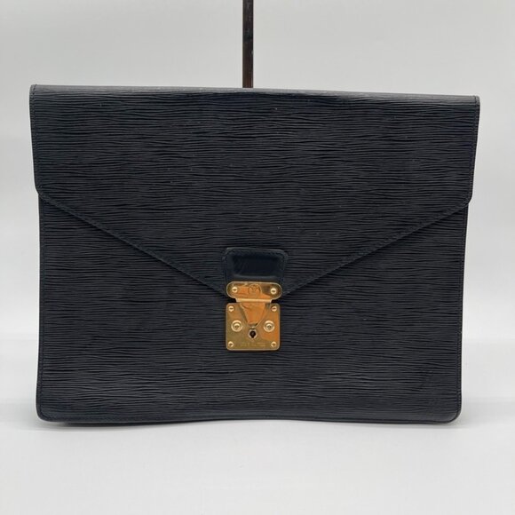 Louis Vuitton Portfolio/Pouch MM Black Epi Leather - Picture 1 of 6